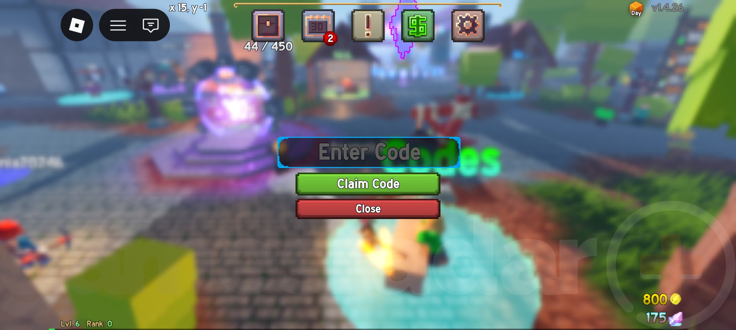 The Subterra codes redemption screen as it appears in-game.
