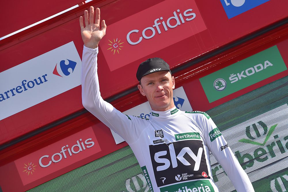 Chris Froome in the combined jersey after stage 4 at the Vuelta