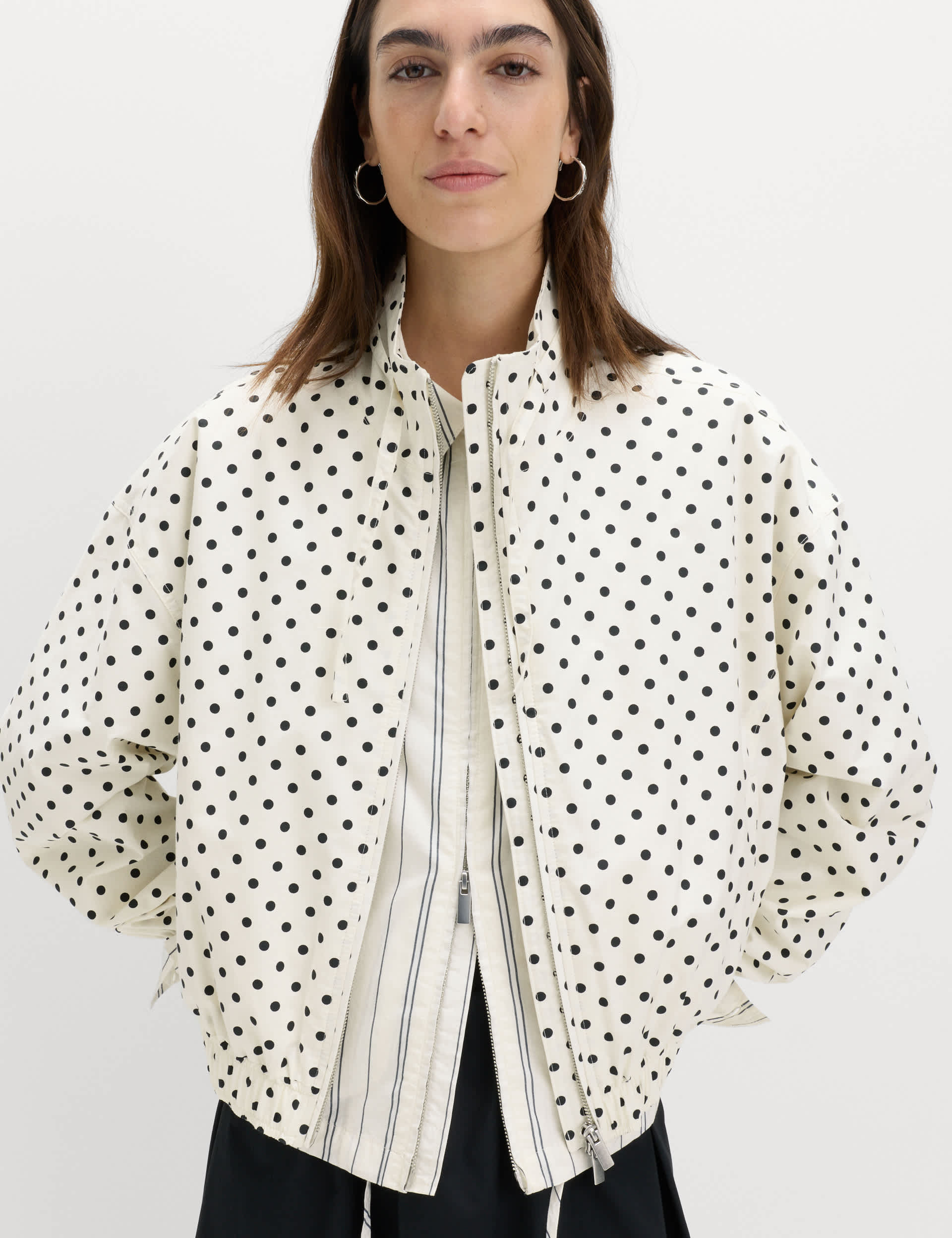 Cotton Rich Funnel Neck Bomber Jacket