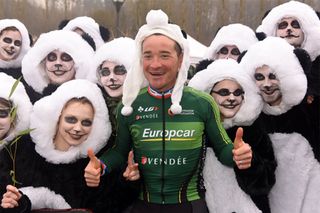 Meeting some pandas was about as exciting as it got for Thomas Voeckler on stage 2 of Paris-Nice. Photo: Graham Watson