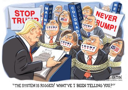 Political cartoon U.S. Trump rigged system
