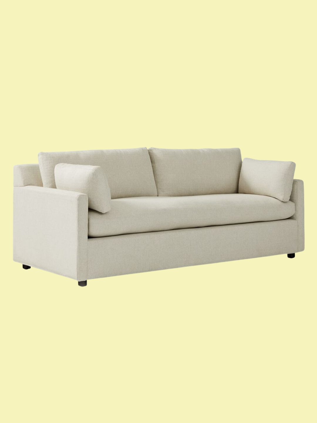 An ivory sofa bed from West Elm