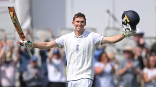 England batsman Zak Crawley raises his hands in celebration of his century – can he do it again when the Ashes live stream between England and Australia gets underway?