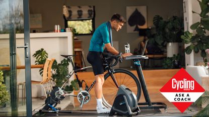 Image shows a rider doing a cycling workout