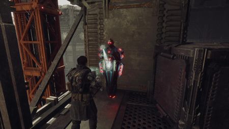 A player opens an Encrypted Vault in The First Descendant in an industrial area