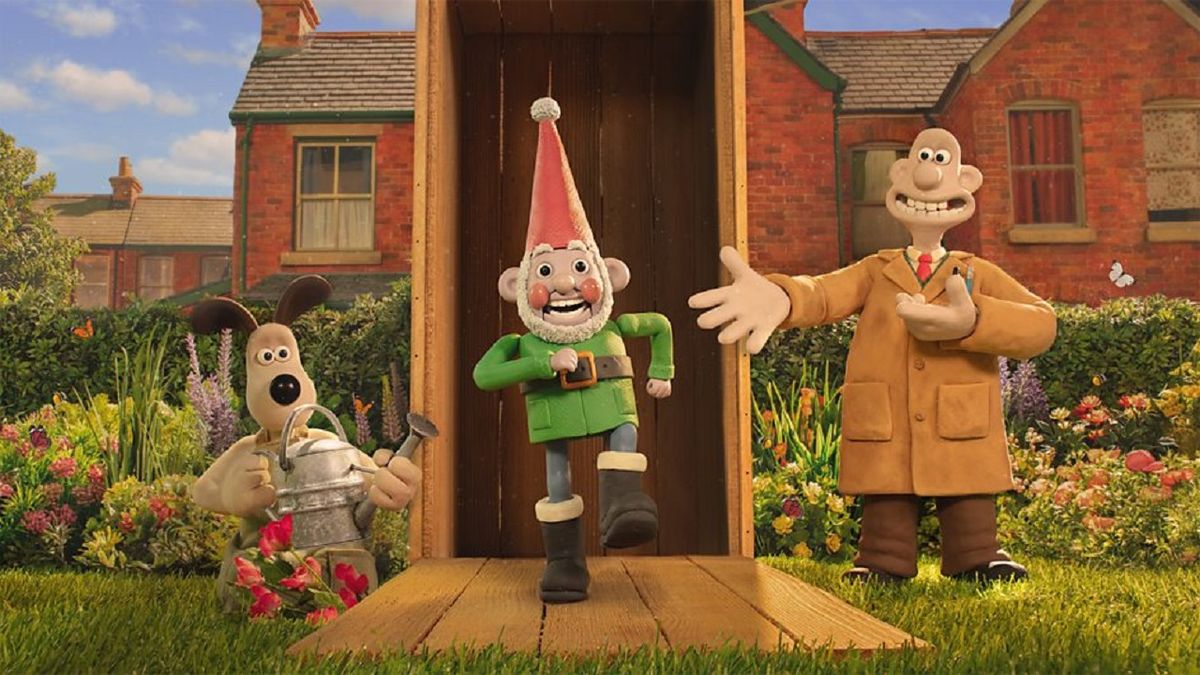 Wallace introduces his &quot;smart gnome&quot; Norbot to tackle tough garden chores, though his canine best friend Gromit looks on warily in Wallace and Gromit: Vengeance Most Fowl.