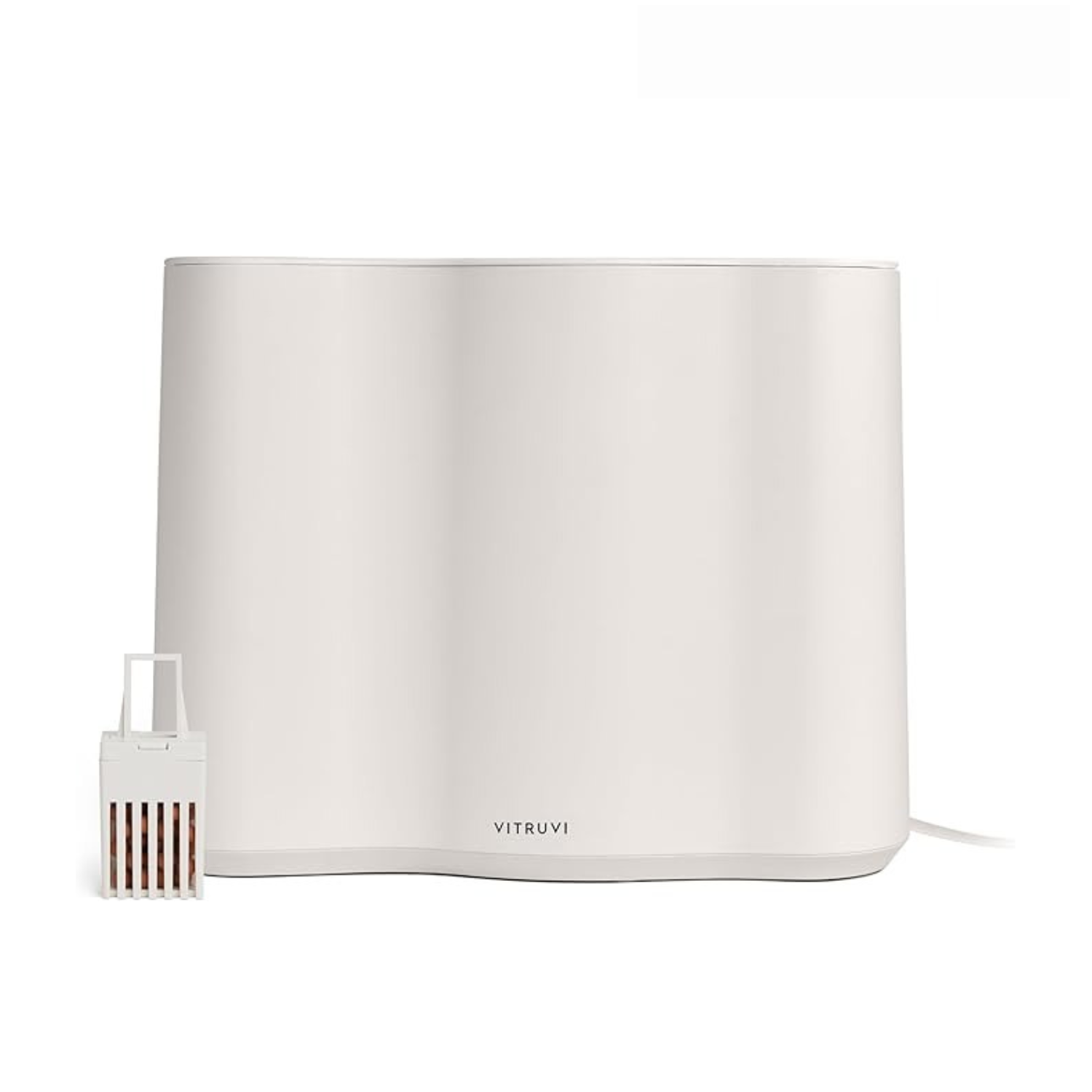 Vitruvi Cloud Bedside Humidifier, White Humidifier, 24 Hr Run Time, 602ft Coverage, Large Home Bedroom, Baby Room - Includes 3 Month Filter