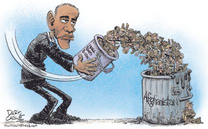 Obama cartoon Afghanistan Troops