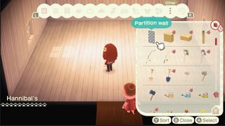 Using partitions in Animal Crossing: New Horizons