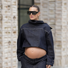pregnancy skincare Alessa Winter, attending the Herskind show during Copenhagen Fashion Week SS26