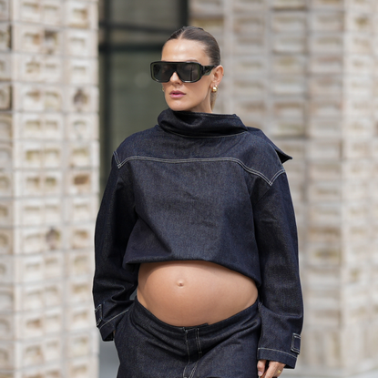pregnancy skincare Alessa Winter, attending the Herskind show during Copenhagen Fashion Week SS26 