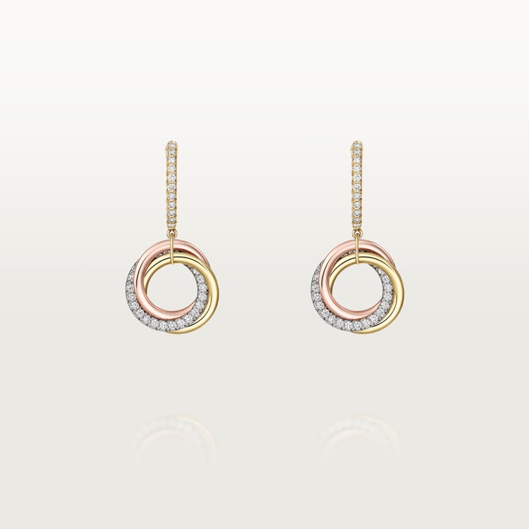 Trinity Earrings, Half-Paved