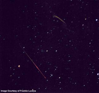 Photo of three Leonid meteors.