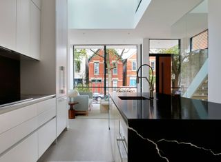 Interior of House 1909 by Studio Dwell, a metal-clad house in Chicago