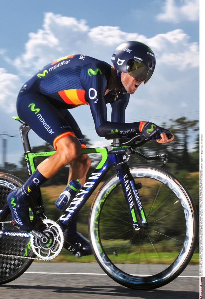 Alejandro Valverde (Movistar) couldn't move onto the podium after the long race against the clock