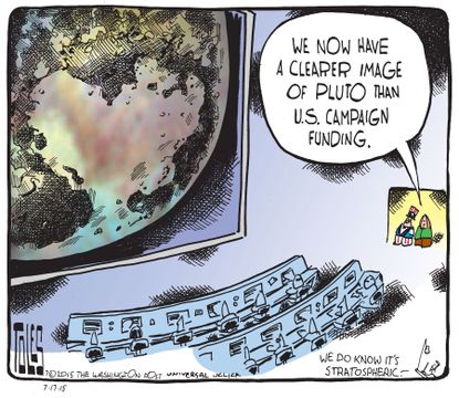 Political cartoon U.S. 2016 Presidential Race Pluto