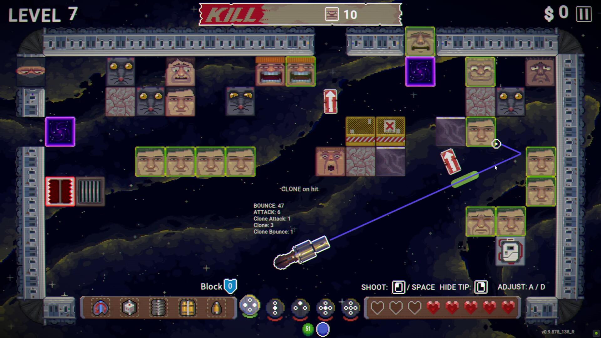 Getting a bounce lined up in Kill the Brickman