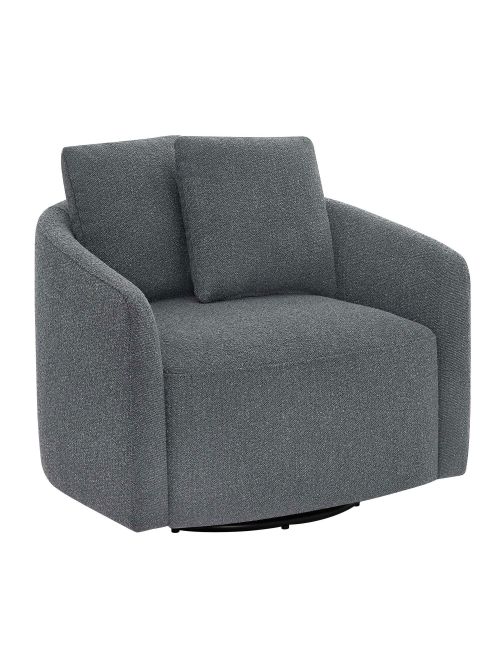 Beautiful Drew Kids Accent Chair by Drew Barrymore, Charcoal Boucl&eacute; Fabric