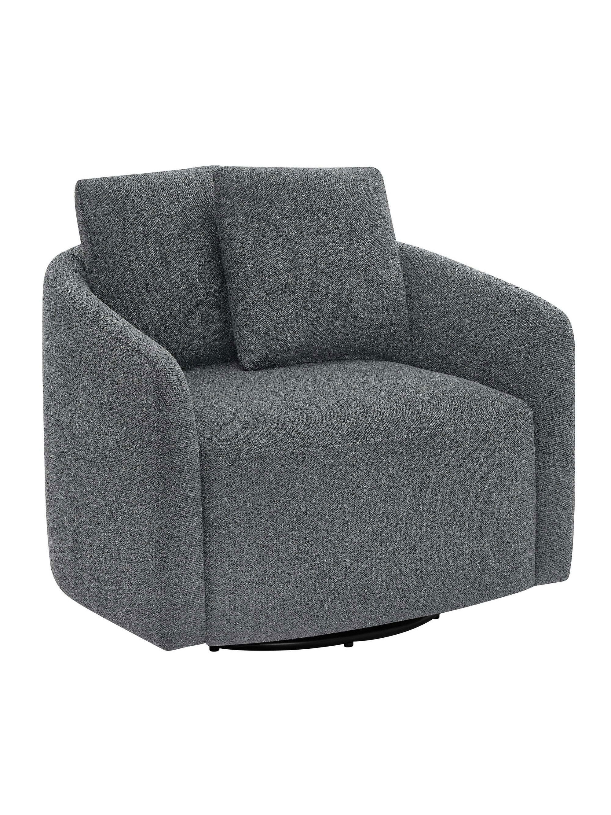 Beautiful Drew Kids Accent Chair by Drew Barrymore, Charcoal Bouclé Fabric
