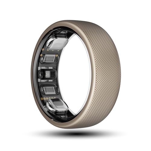 Amazfit Helio Smart Ring Health Tracker, Fitness Tracker Ring, No Subscription, Monitors Sleep, Heart Rate & Stress, Titanium Alloy, Fast 1.4-Hr Charging, Water-Resistant, Size Before You Buy(size 12)