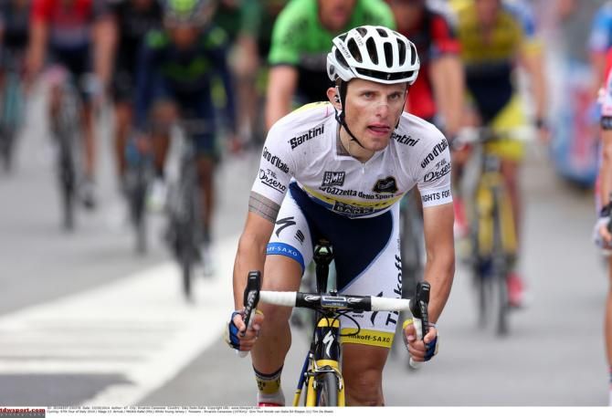 Rafal Majka (Tinkoff-Saxo) holds onto white