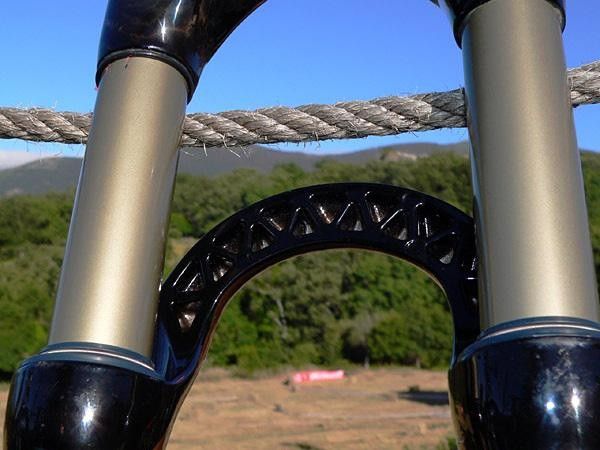 A truss-style construction on the rear of the brace keeps things light and stiff.