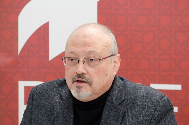 Saudi journalist, Global Opinions columnist for the Washington Post, and former editor-in-chief of Al-Arab News Channel Jamal Khashoggi offers remarks during POMED&#039;s &quot;Mohammed bin Salman&#039;s Saudi Arabia: A Deeper Look.&quot;