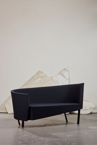 Paolo Pallucco exhibition black couch