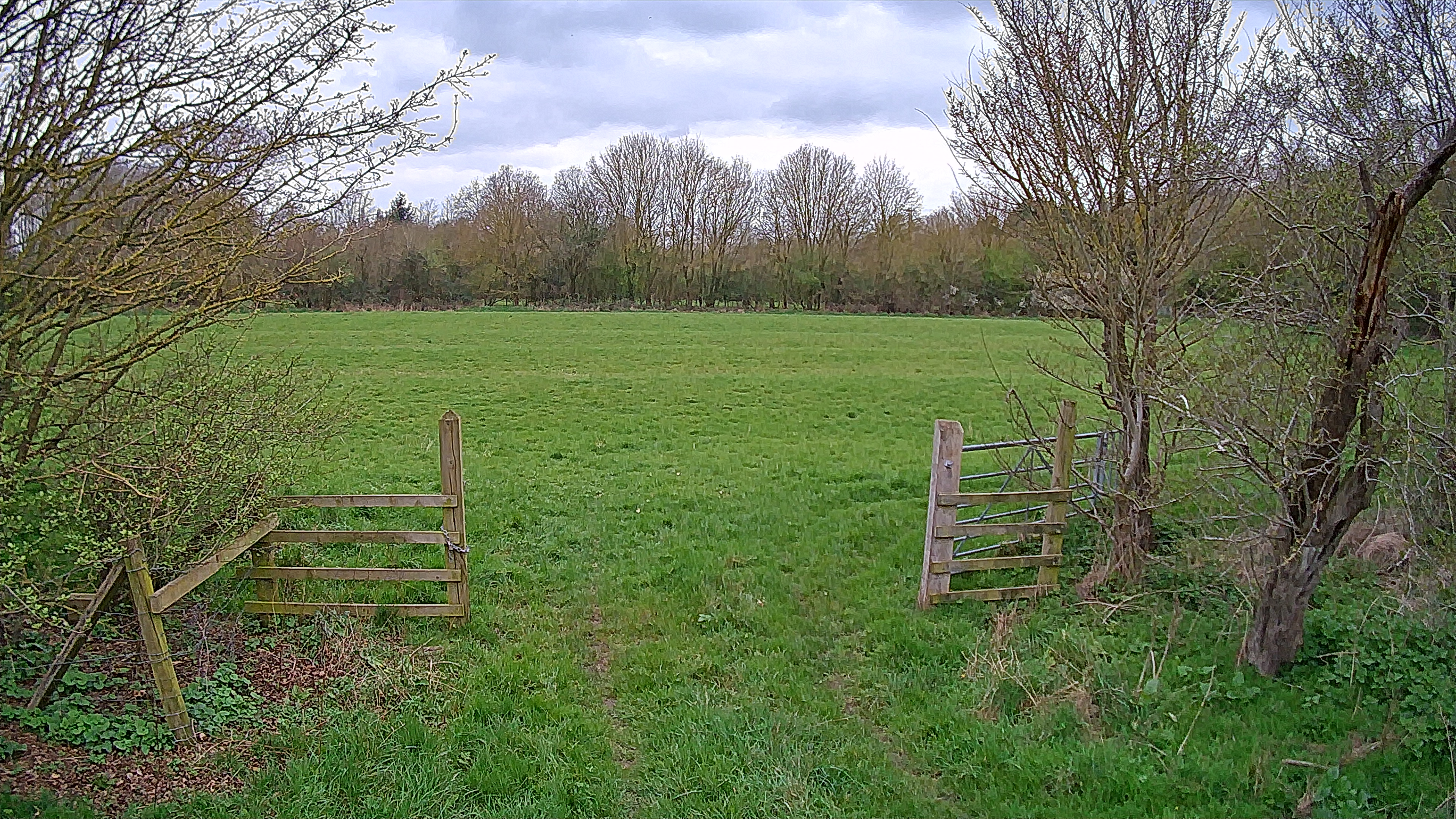 Photo of a gate in a meadow taken with the Holy Stone HS360S
