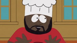 Chef at city council meeting in South Park Season 9
