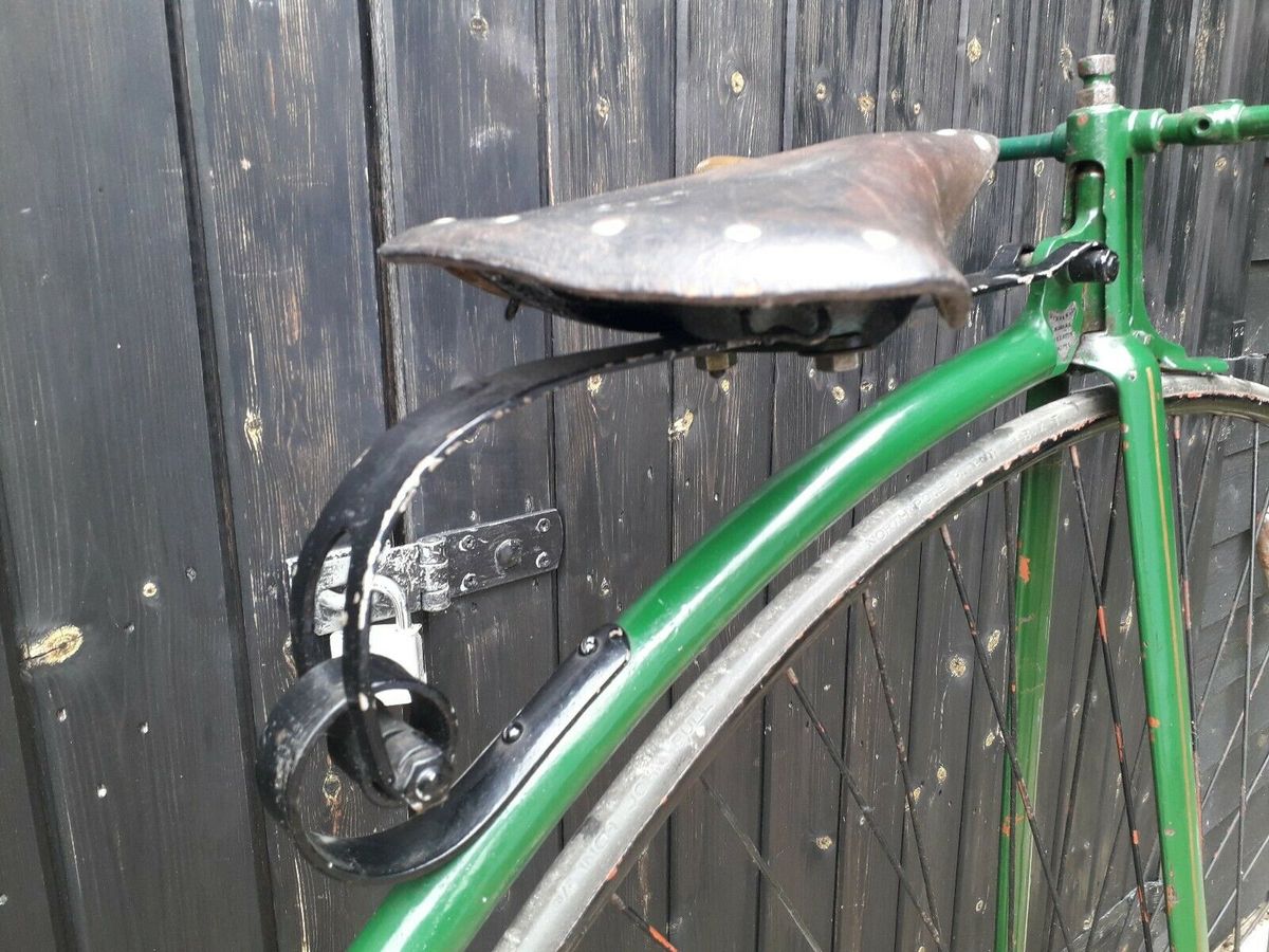 The suspended saddle provides an early form of bike suspension