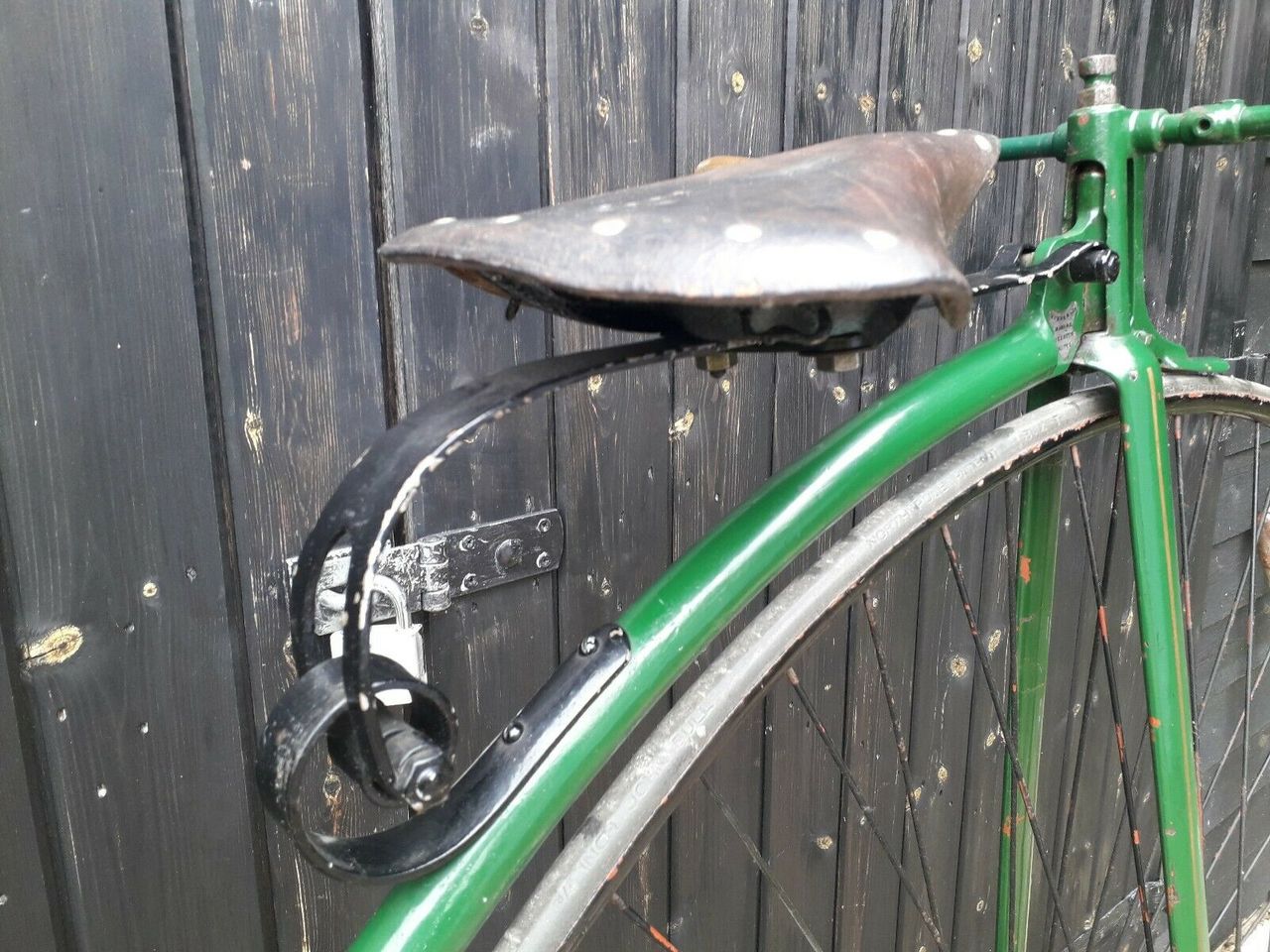 The suspended saddle provides an early form of bike suspension
