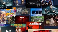 Steam 2026 Autumn Sale trailer still showing various game titles