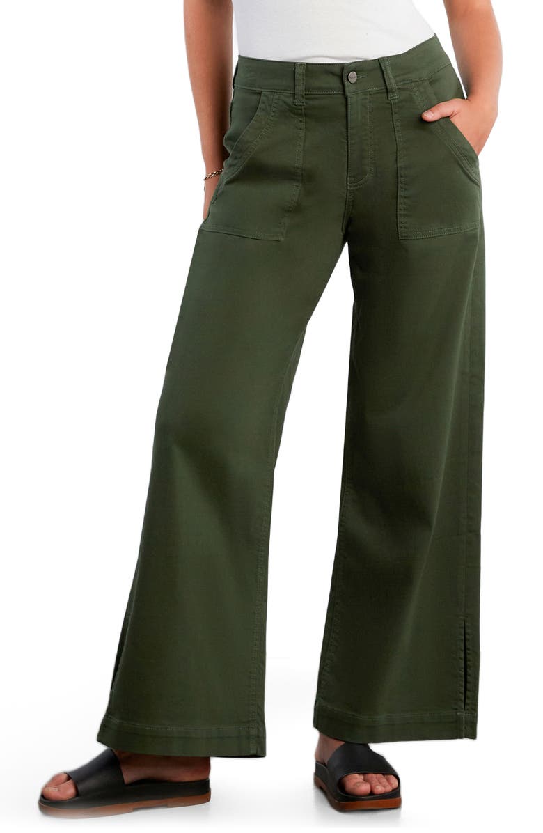 Jackie Side Slit High Waist Wide Leg Jeans