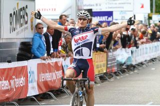 Andre Greipel (Lotto Belisol) celebrates his victory in stage 2 of the Ster ZLM Toer.