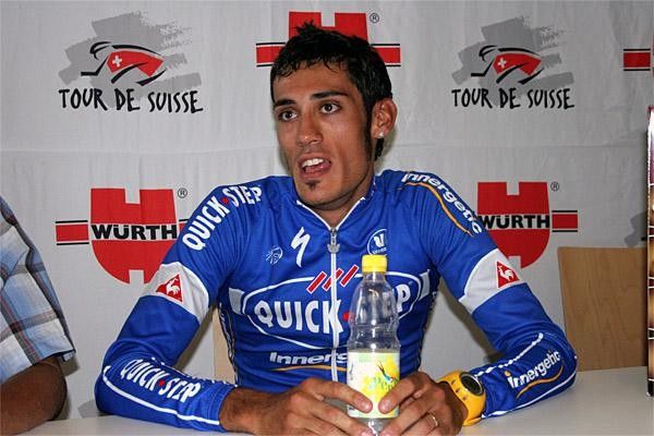 Alessandro Proni (Quickstep-Innergetic) speaks to the press.