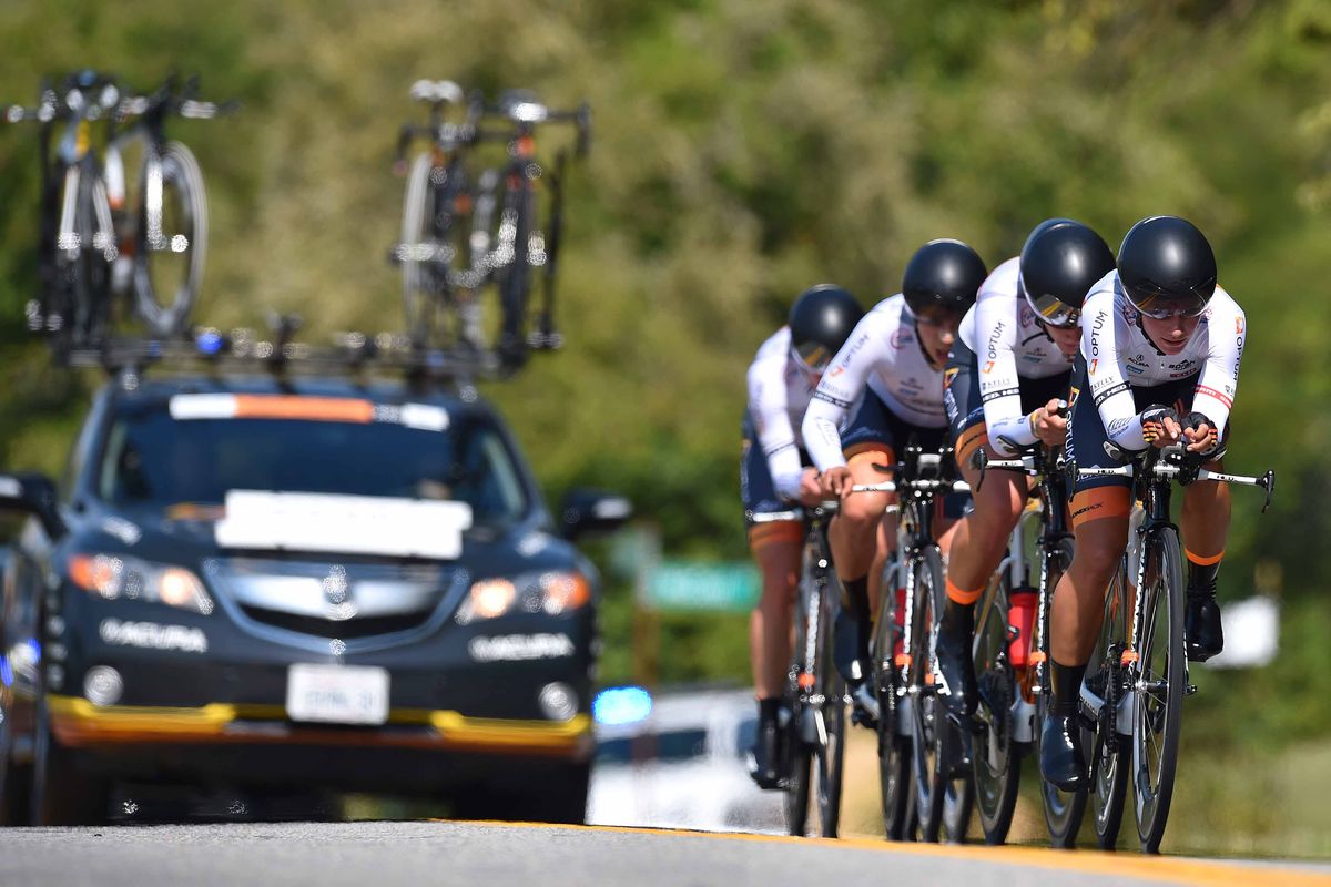 Optum were down a rider at the start after a crash in training