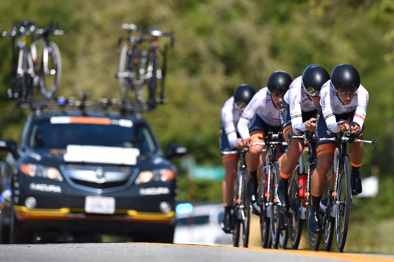 Optum were down a rider at the start after a crash in training