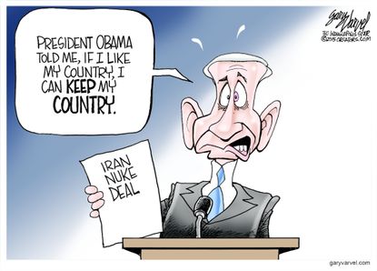 Political cartoon World Netanyahu Obama
