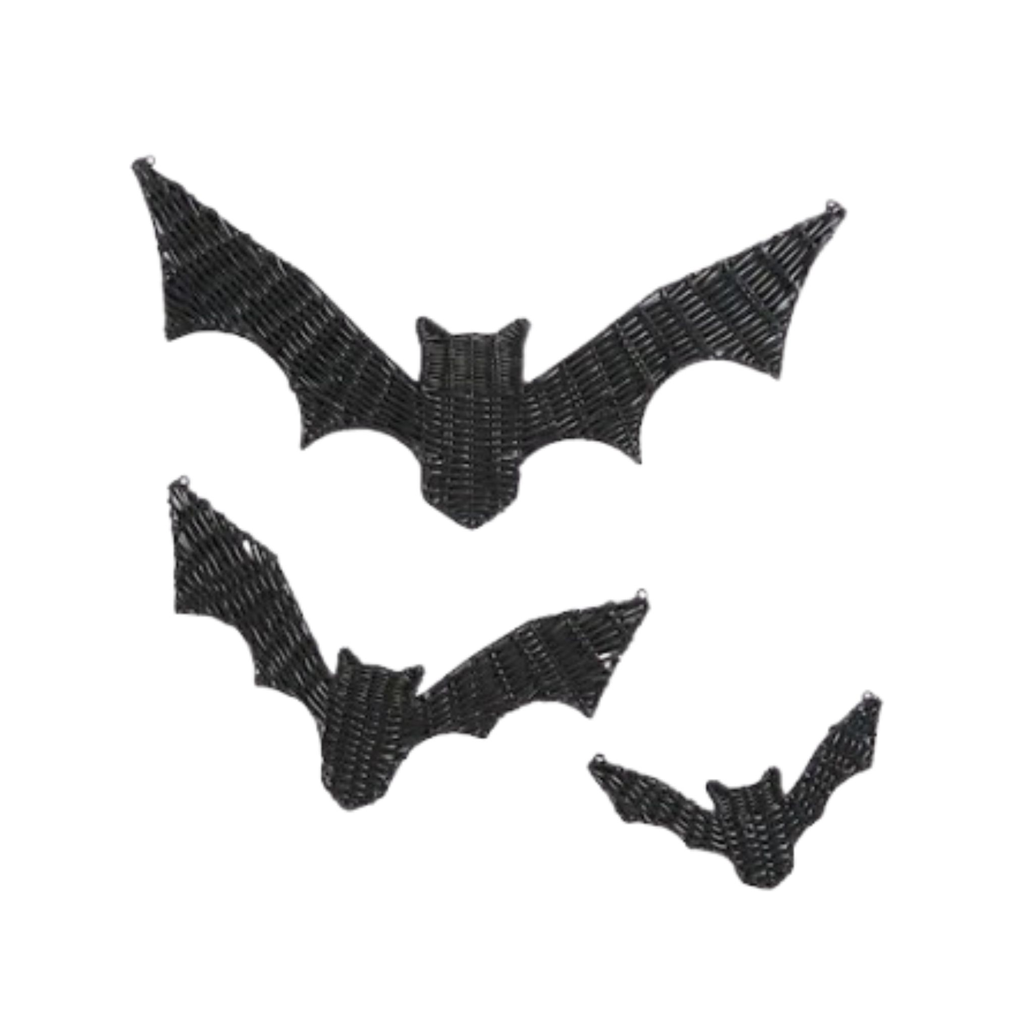 Next Black Halloween Woven Bats Hanging Decorations 
