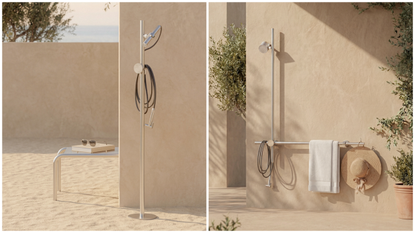 wall mounted outdoor shower by PierattelliArchitetture and IB