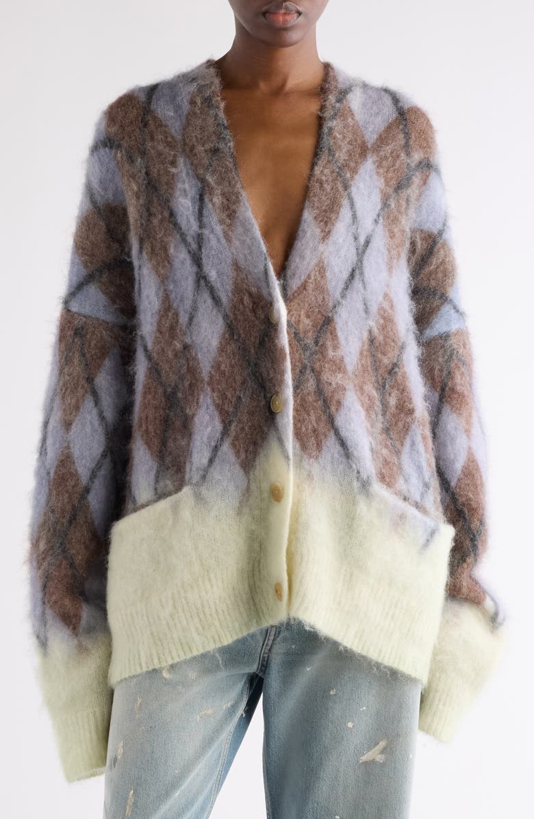 Katcher Argyle Mohair &amp;amp; Wool Blend Cardigan