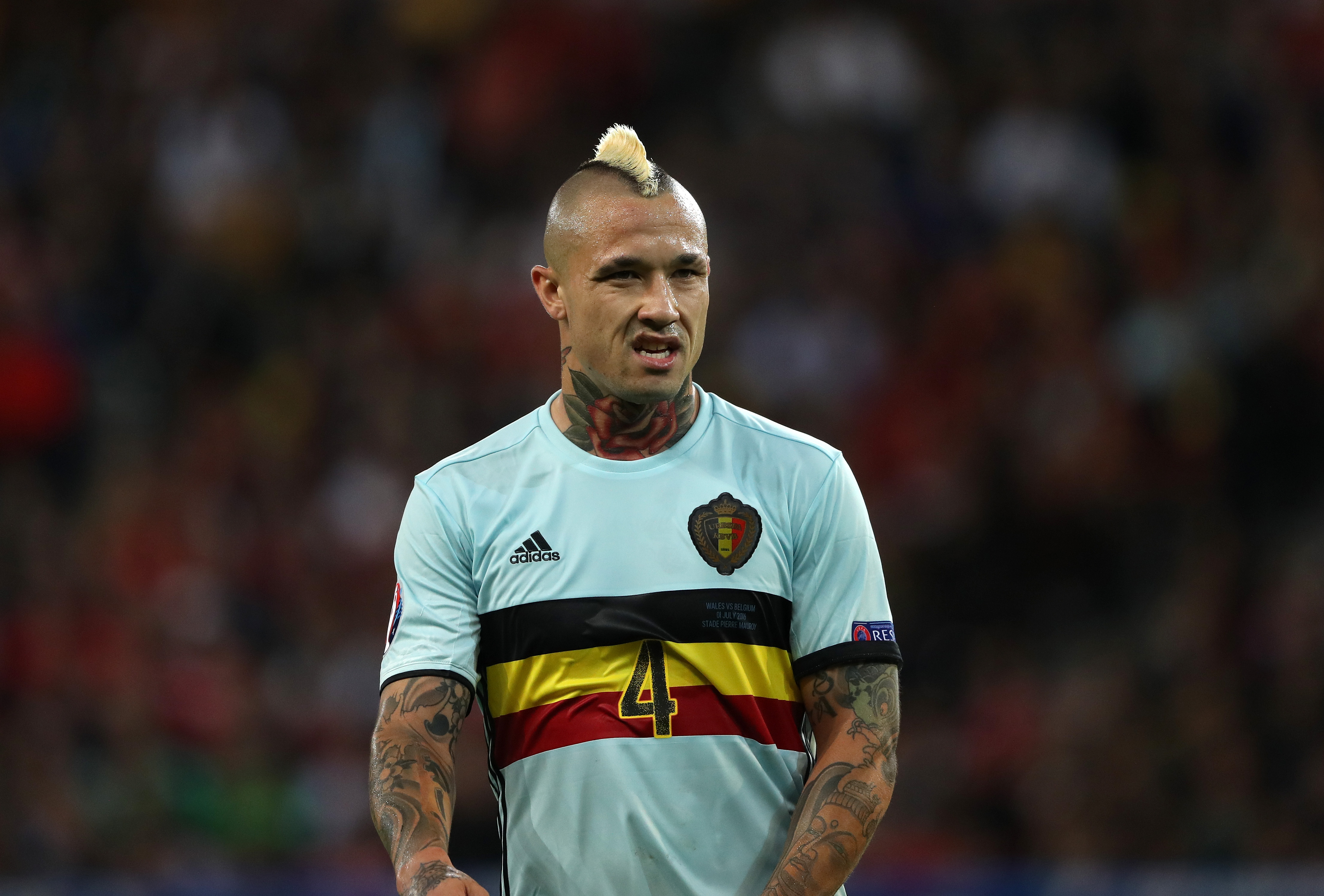 LILLE, FRANCE - JULY 01: Radja Nainggolan of Belgium during the UEFA Euro 2016 quarter final match between Wales and Belgium at Stade Pierre-Mauroy on July 1, 2016 in Lille, France. (Photo by Matthew Ashton - AMA/Getty Images)