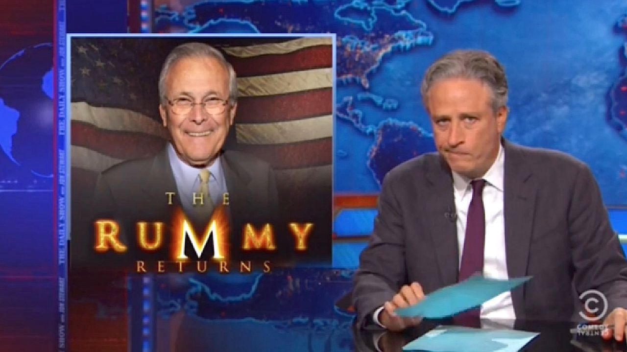 Jon Stewart nails Donald Rumsfeld on Iraq, is not satisfied