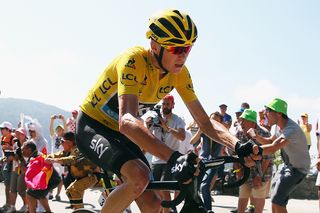 Chris Froome (Team Sky) gets a gap on his finals on the final climb