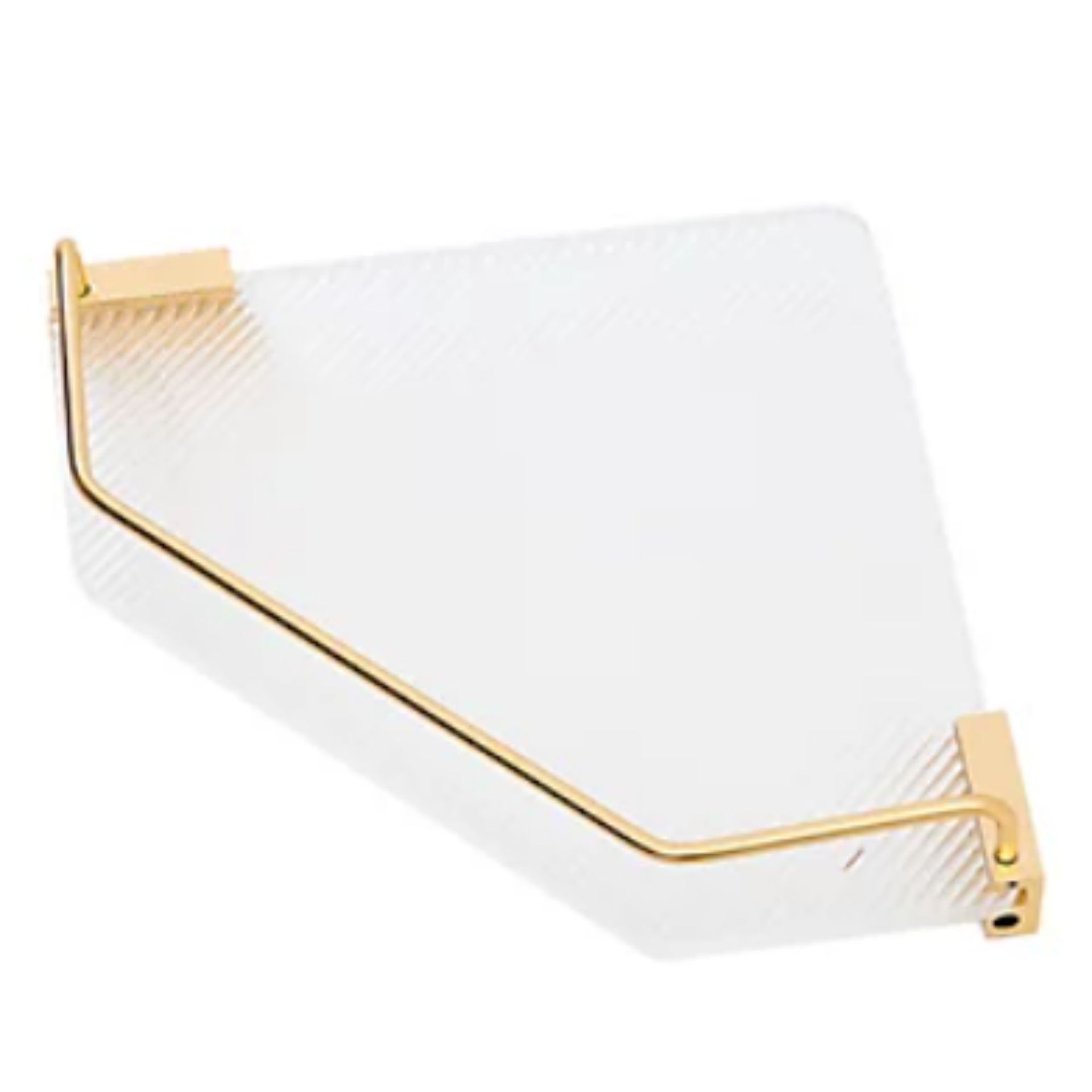 Gold Wall Mounted Acrylic Bathroom Corner Shelf Shower Storage Organiser