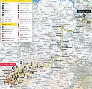 Tour of Flanders 2024 route map