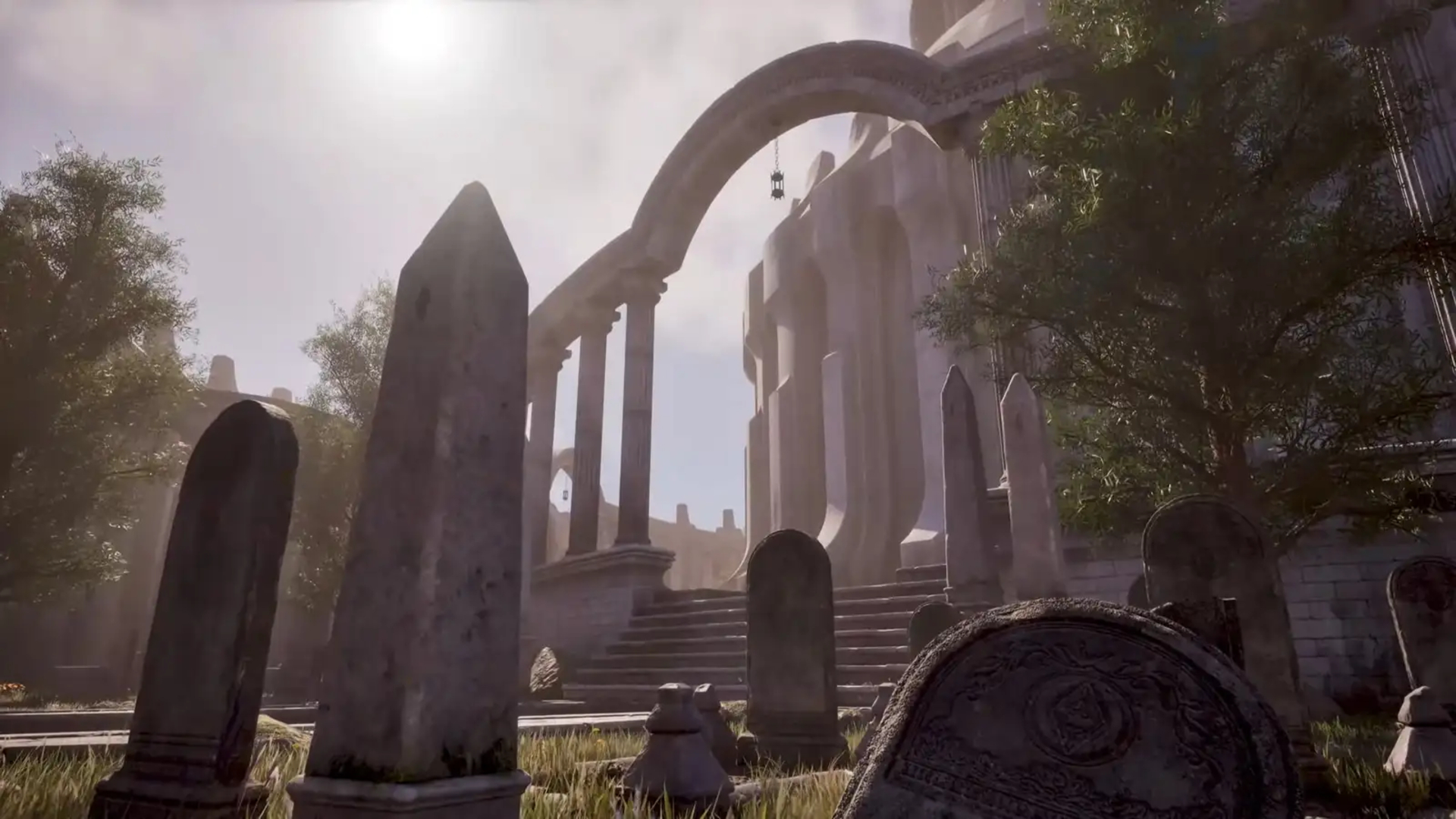 The Imperial City graveyard during the day in The Elder Scrolls 4: Oblivion Remastered