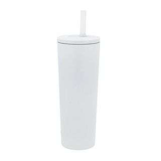 Beautiful 24oz No Drippy Sippy Stainless Steel Tumbler With Straw, White