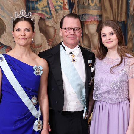 Princess Estelle, Crown Princess Victoria and Prince Daniel in evening wear